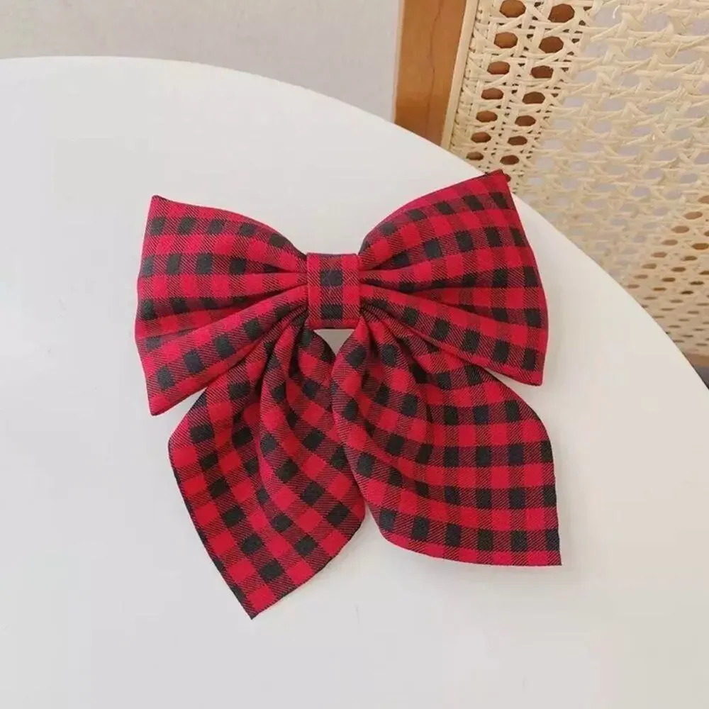 Two new big hair bows alligator clip big girls Christmas 2/$16